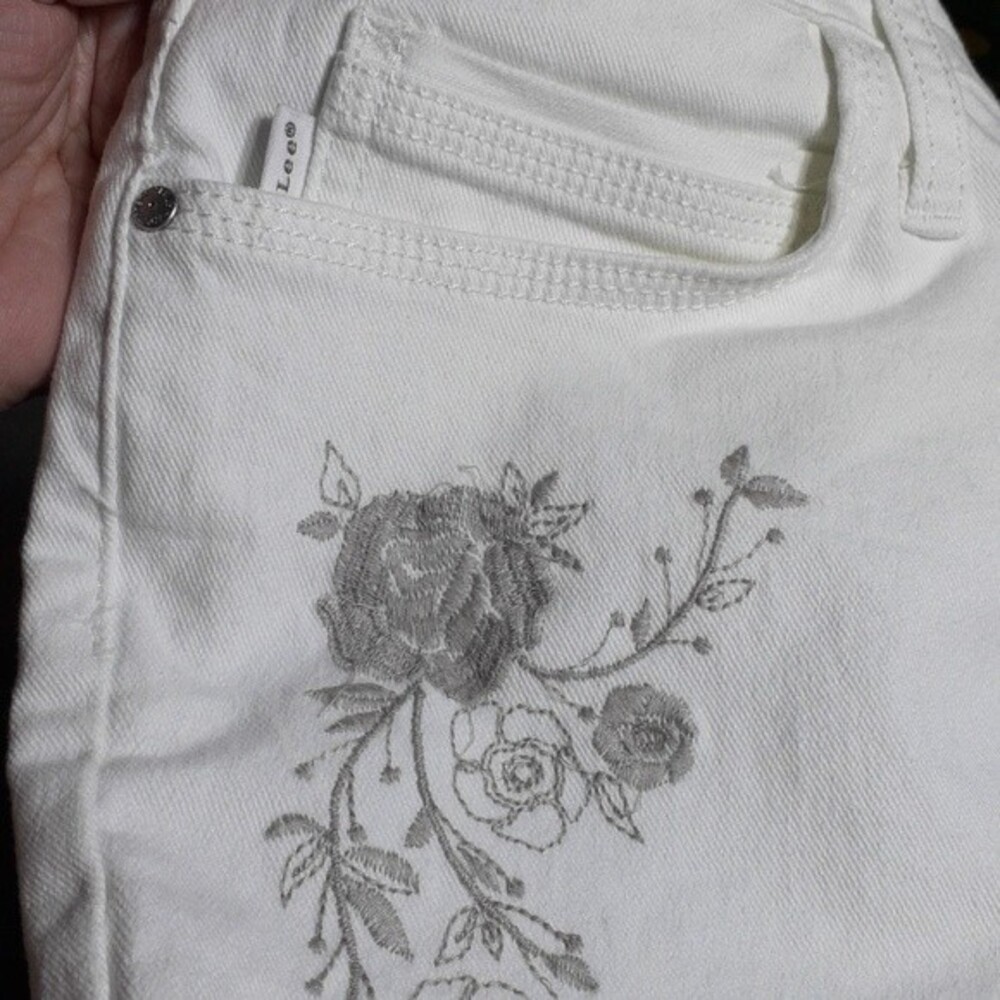 Lee modern series fit white jeans 6 m pants summer vintage embroidered y2k - Picture 9 of 10